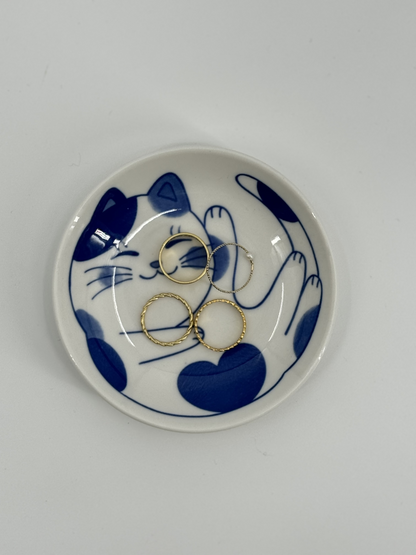 Cat with Heart Trinket Dish